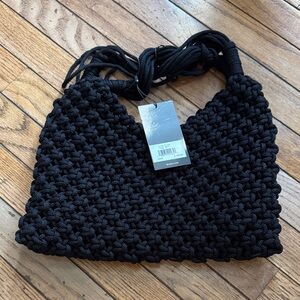 BCBG Black Textured Shoulder Bag